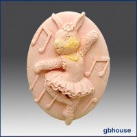 2D Silicone Mold for Soap/polymer/clay/cold porcelain crafts - Bunny Ballerina