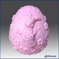3D Silicone Mold for Soap/polymer/clay/cold porcelain crafts - Ms. Easter Bunny Egg